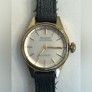 Bulova Accutron Ladies Watch RARE Vintage 10KT RGP Case Silver Dial